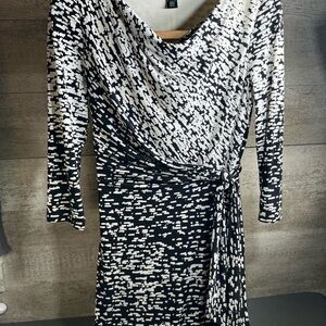 Lauren Ralph Lauren Holiday Black and White 3/4 Sleeve Women’s Size 10  Dress